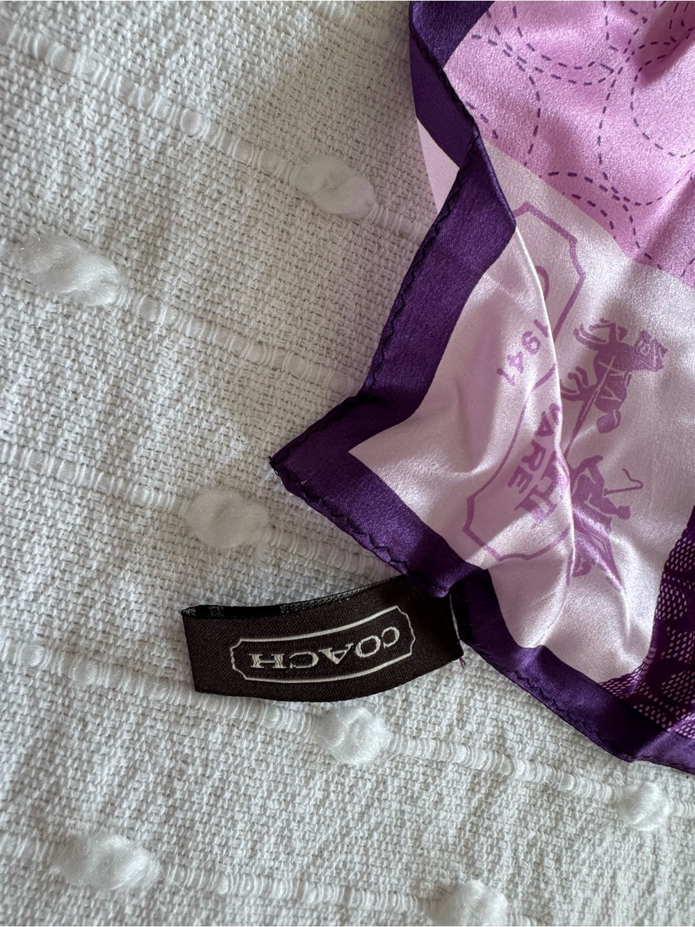 Vintage Y2K 100% silk square scarf or bag accessory purple patchwork - Picture 2 of 4